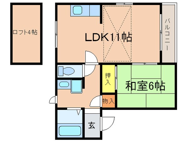 ブロ－ニュ泉　Ｂの物件間取画像